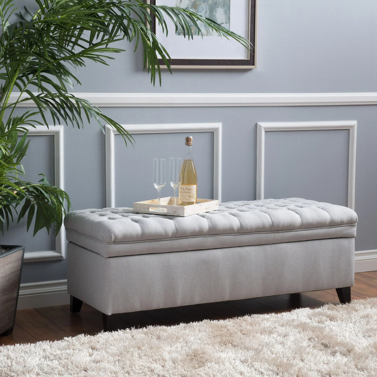 Juliana - Storage Ottoman With Birch Legs