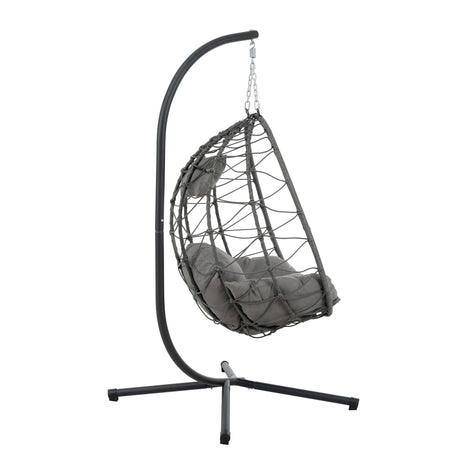 Outdoor Egg Chair With Stand - Dark Gray - Furniture Home Direct