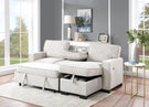 Estelle - Fabric Reversible Sleeper Sectional With Storage Chaise Drop-Down Table 2 Cup Holders And 2 USB Ports - Furniture Home Direct