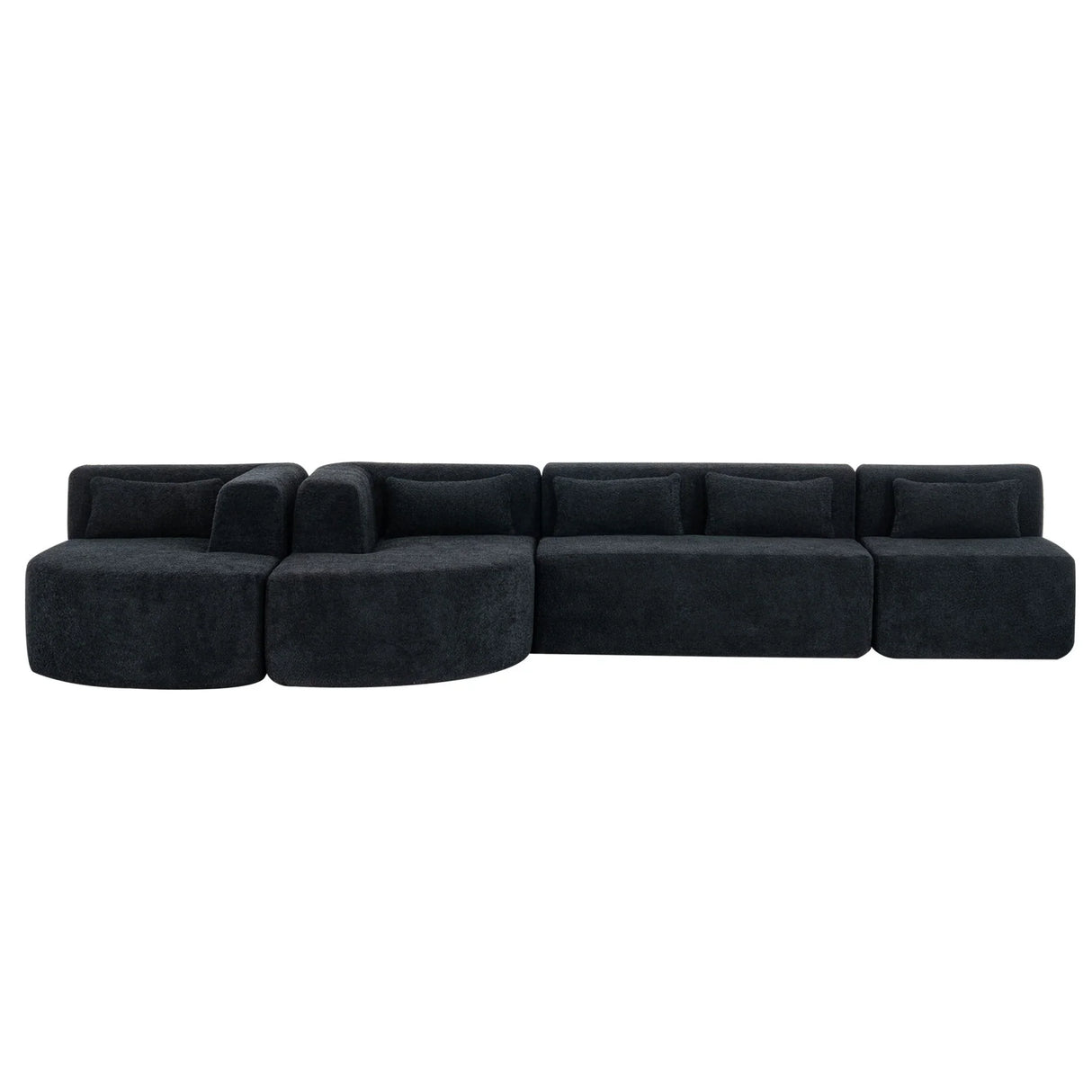 Upholstered Sofa Free Combined Sofa Couch With 2 Chaise Lounge And Five Back Pillows For Living Room - Furniture Home Direct