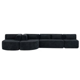Upholstered Sofa Free Combined Sofa Couch With 2 Chaise Lounge And Five Back Pillows For Living Room - Furniture Home Direct