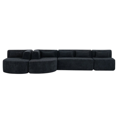 Upholstered Sofa Free Combined Sofa Couch With 2 Chaise Lounge And Five Back Pillows For Living Room - Furniture Home Direct