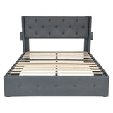 Bed With Gas Lift Storage, USB Ports - Furniture Home Direct