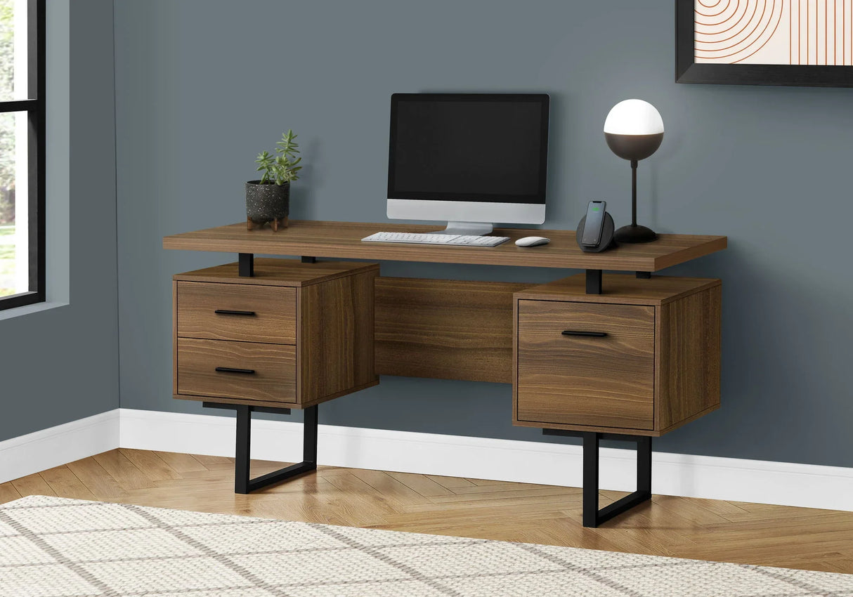 Computer Desk For Home Office, Laptop, Left, Right Set - Up, Storage Drawers, Contemporary & Modern - Furniture Home Direct