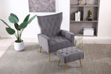 Modern Accent Chair With Ottoman, Comfy Armchair For Living Room - Furniture Home Direct