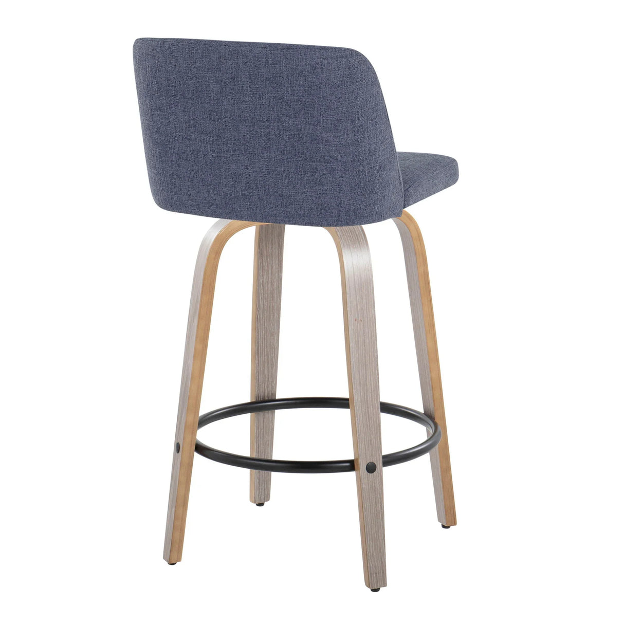 Toriano - Contemporary Fixed Height Counter Stool With Swivel & Round Footrest (Set of 2) - Furniture Home Direct