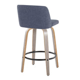Toriano - Contemporary Fixed Height Counter Stool With Swivel & Round Footrest (Set of 2) - Furniture Home Direct