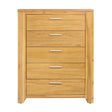 5 Drawer Dresser - Natural Wood / Brown - Furniture Home Direct
