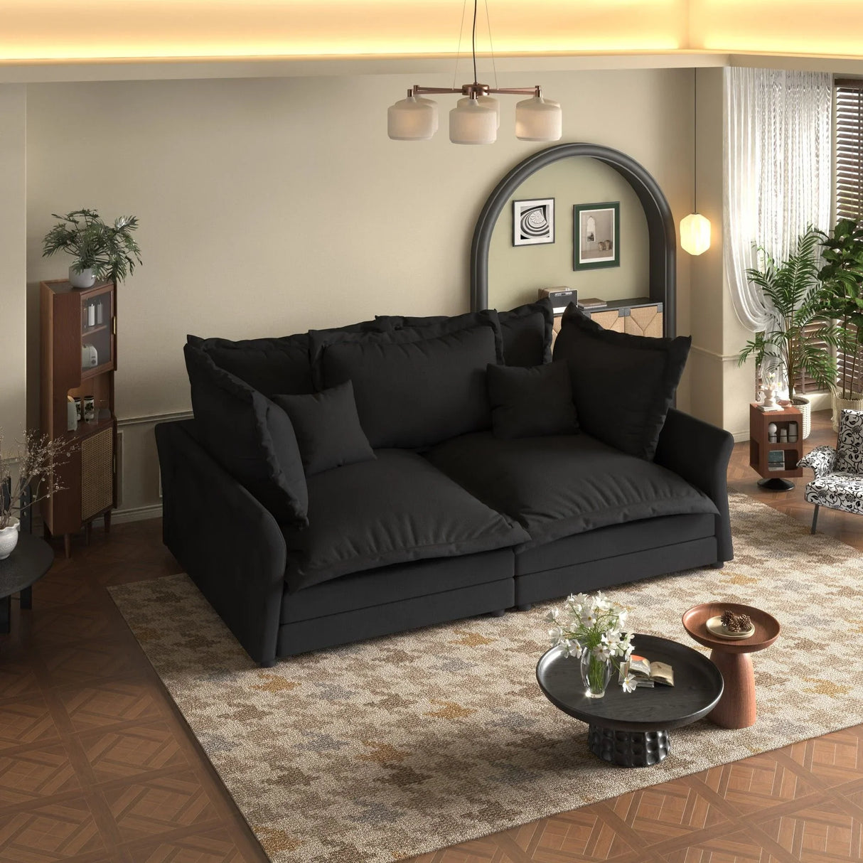 Modern Comfy Upholstered Sofa Cloud Couch, Deep Seat Couches With Multiple Large Soft Pillows - Furniture Home Direct