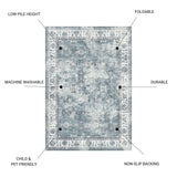 Toucan - Washable Non - Slip Area Rug, Elegant Design - Silver - Furniture Home Direct