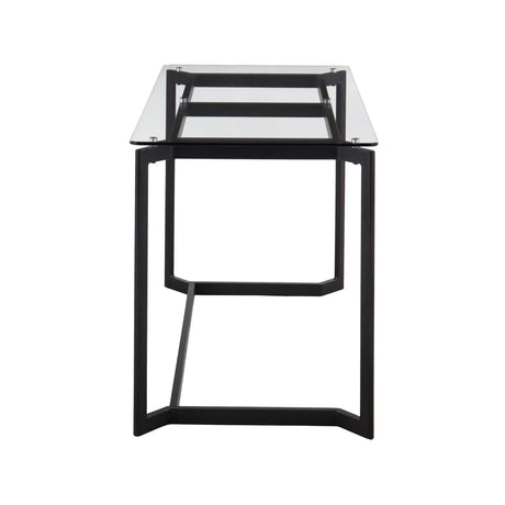 Masters - Modern Office Desk - Black / Clear - Furniture Home Direct