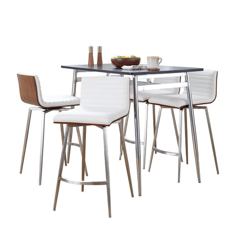 Marcel Mason - 5 Piece Swivel Contemporary Counter Height Dining Set - Furniture Home Direct