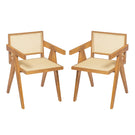 Chandigarh Arm Dining Chair With Natural Cane Design (Set of 2)