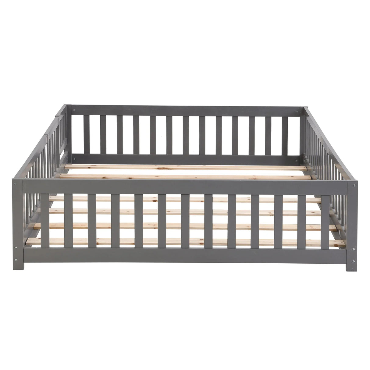 Solid Floor Bed With Door And Fence For Children - Furniture Home Direct