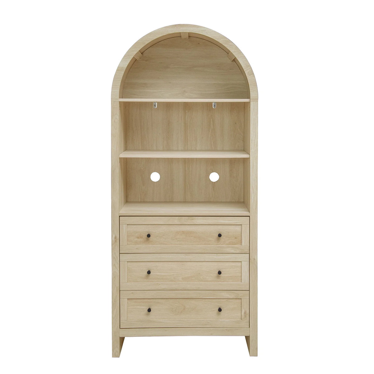 Arched Kitchen Pantry, Modern Farmhouse Wood Kitchen Storage Cabinets, Arched Storage Display Cabinet With Adjustable Shelves, Versatile Cupboard For Kitchen, Dining Room, Living Room - Natural - Furniture Home Direct
