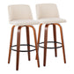 Toriano - Mid Century Modern Fixed Height Barstool Swivel And Round Footrest (Set of 2) - Furniture Home Direct