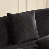 125.98' Modern Curved Sofa With Love Heart Design - Black - Furniture Home Direct