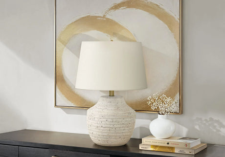 Modern Lighting, Table Lamp, Concrete - Cream - Furniture Home Direct