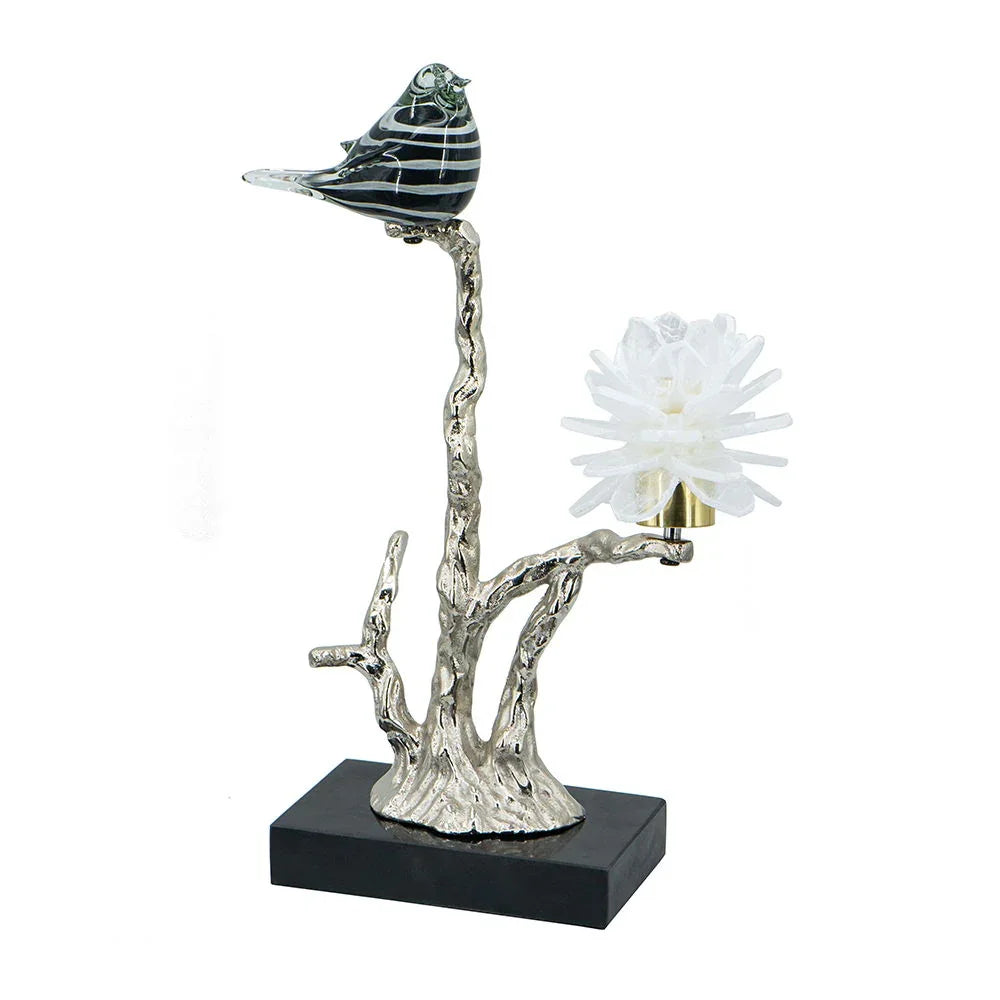 Aluminum Candle Holder With Marble Stand - Furniture Home Direct