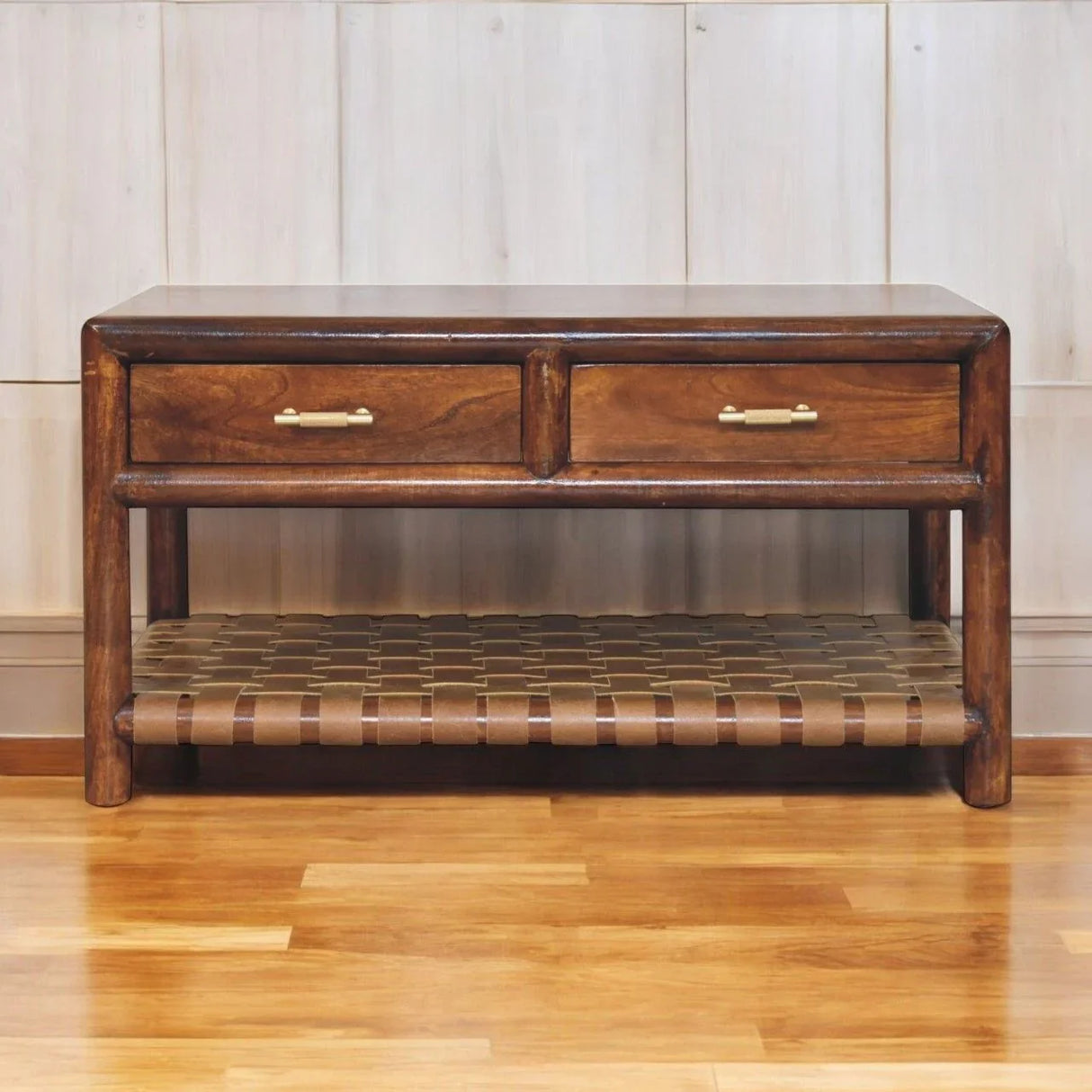 Regency - Woven Console Table With 2 Drawers - Brown - Furniture Home Direct