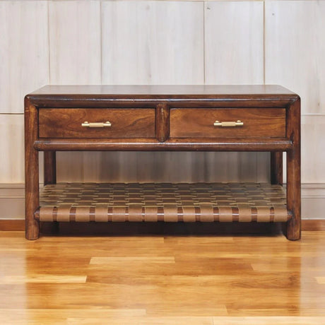 Regency - Woven Console Table With 2 Drawers - Brown - Furniture Home Direct