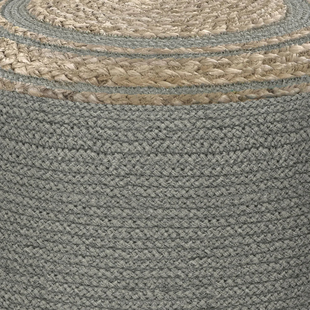 Serena - Handcrafted Round Braided Pouf - Furniture Home Direct
