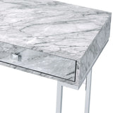 Tigress - Printed Faux Marble Top Writing Desk - White - Furniture Home Direct