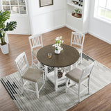 5 Piece Counter Height Dining Set with foldable leaves - Furniture Home Direct