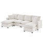 Modern U-Shape Modular Sofa, 6 Seat Chenille Sectional Couch Set With 2 Pillows Included, Freely Combinable Indoor Funiture For Living Room, Apartment, Office - Furniture Home Direct
