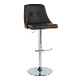 Gianna - Mid Century Modern Adjustable Barstool With Swivel With Rounded T Footrest (Set of 2) - Furniture Home Direct
