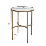 Bedford - Oval Mirror Accent Table - Antique Bronze - Furniture Home Direct
