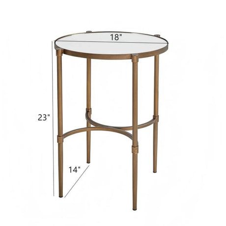 Bedford - Oval Mirror Accent Table - Antique Bronze - Furniture Home Direct