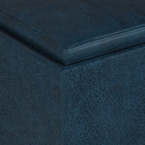 Rockwood - Upholstered Cube Storage Ottoman With Tray - Furniture Home Direct