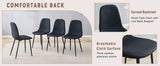 Dining Set Round Table With 4 Chairs Wood Top Black - Furniture Home Direct
