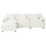 Modern Comfy Deep Seat Modular Sectional Sofa Cloud Couch With Ottoman - Furniture Home Direct