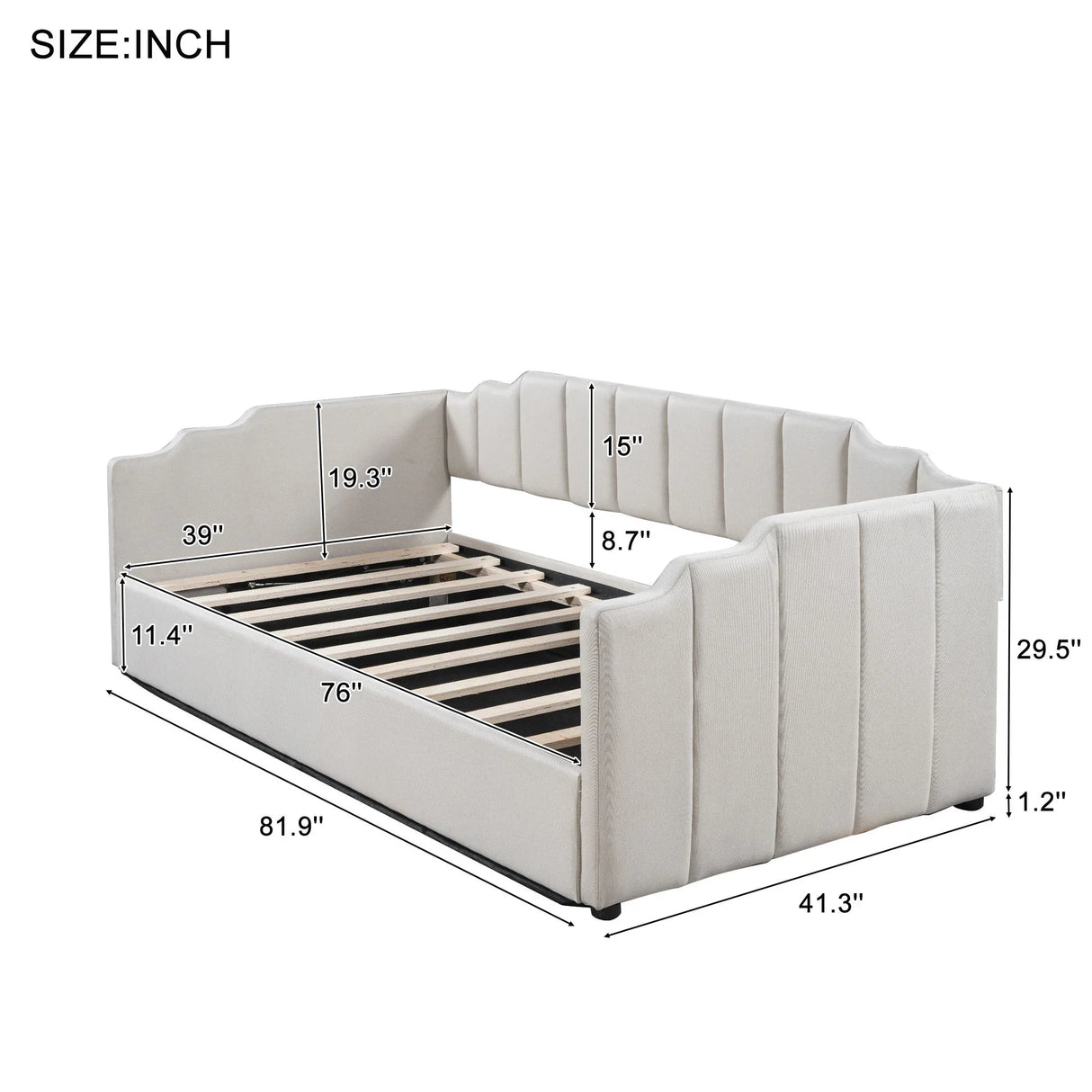 Modern Upholstered Daybed With Underneath Storage - Furniture Home Direct