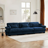 Modern Velvet Sofa With Bolstered Armrests And Pillows - Furniture Home Direct