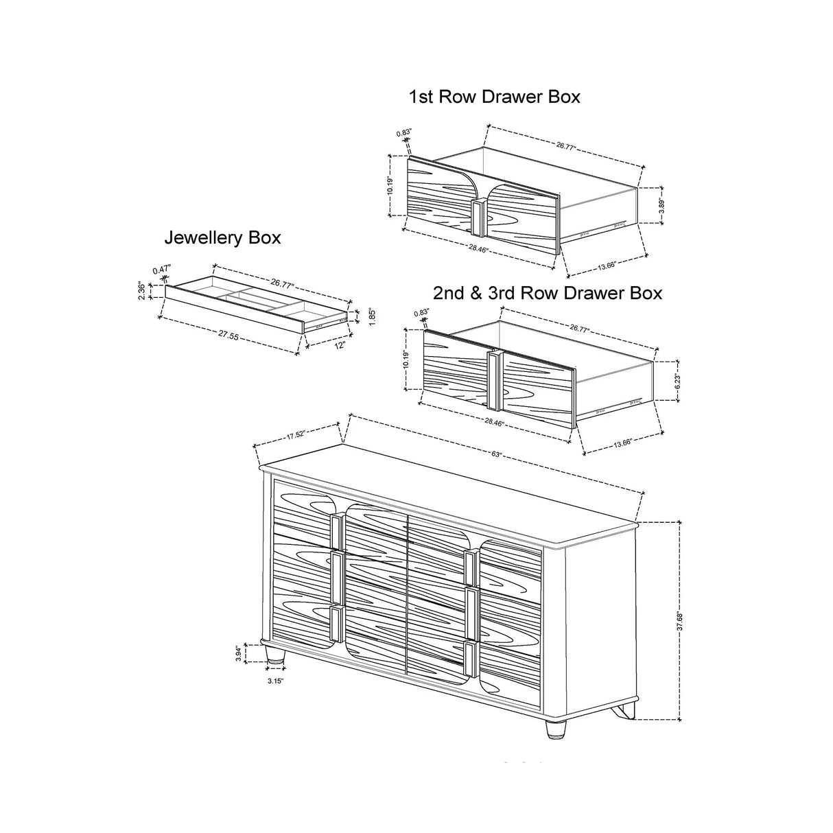 Brenda - Dresser With Spacious Drawers - Gray - Furniture Home Direct