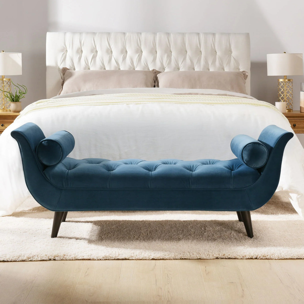 Alma - Tufted Flared Arm Entryway Bench - Furniture Home Direct