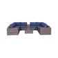 Modern Patio Rattan Sectional Set With Cushions - Furniture Home Direct