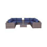 Modern Patio Rattan Sectional Set With Cushions - Furniture Home Direct
