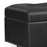 Shay - Large Square Coffee Table Storage Ottoman Mid-Century Style - Furniture Home Direct