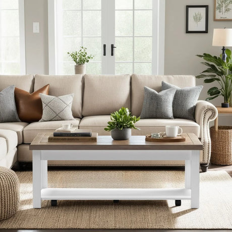 Hampton - Hampton - Coffee Table - Jasmine Whitewash / Barnwood - Furniture Home Direct