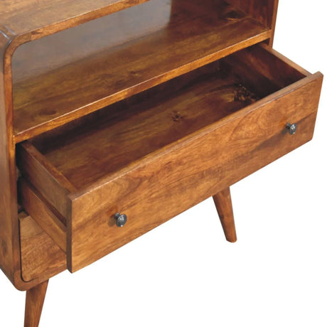 Curved Nordic Charm Console - Brown - Furniture Home Direct