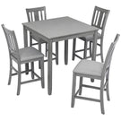 5 Pieces Dining Table Set, Counter Height Kitchen Table Set With Square Table And 4 Upholstered Chairs - Furniture Home Direct