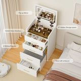 Vanity Desk With Mirror And 3 Drawers American Design White - Furniture Home Direct