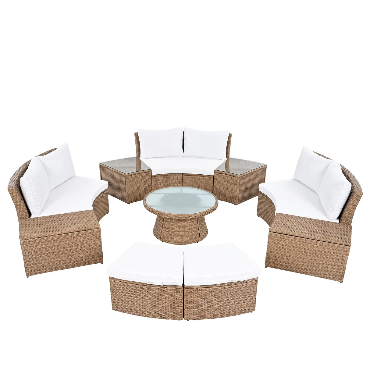 Semi-Circle Outdoor Sectional Set - Furniture Home Direct