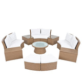 Semi-Circle Outdoor Sectional Set - Furniture Home Direct