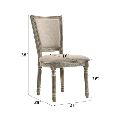 Gabrian - Two Tone, Reclaimed Side Chair (Set of 2) - Beige / Gray - Furniture Home Direct