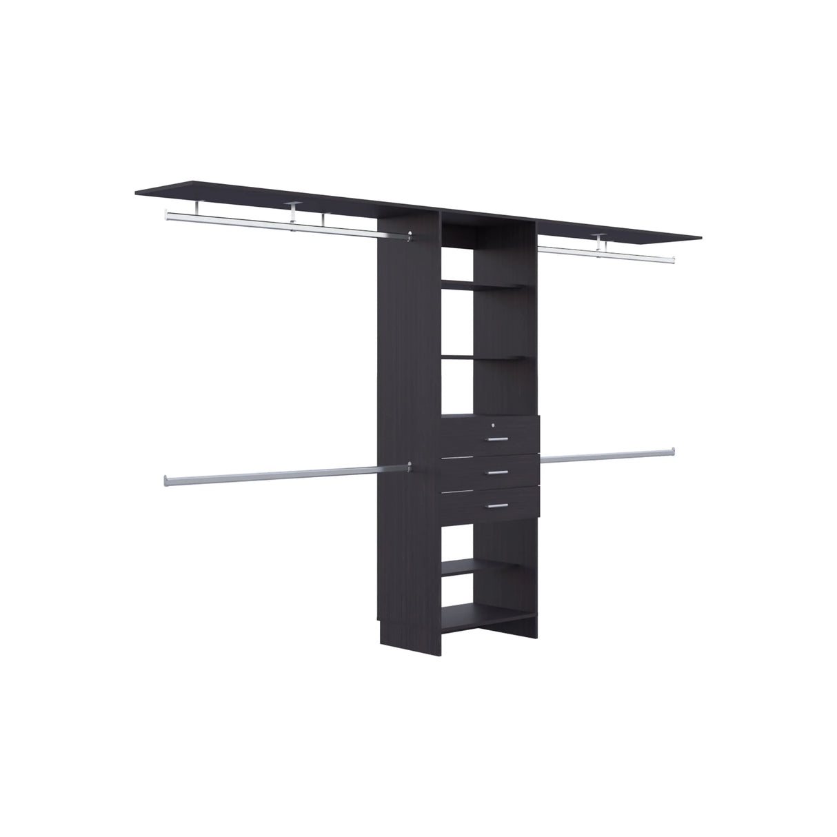 Closet System With Drawers Shelves Engineered Wood Black - Furniture Home Direct